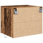 Cabinets de chevet vidaXL avec lumières LED 2 Pièces muraux en vieux bois