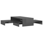 vidaXL Ensemble de tables basses gigognes gris brillant 100x100x26 5cm