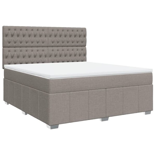 vidaXL Sommier à lattes de lit avec matelas Taupe 180x200 cm Tissu