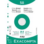 Paquet 50 Fiches Sous Film - Bristol Quadrillé 5x5 Perforé 210x297mm - Blanc - X 20 - Exacompta