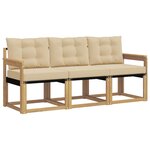 vidaXL Ensemble de canapés d'extérieur 3 Pièces Blanc et Beige