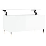 vidaXL Table basse Blanc brillant 90x44 5x45 cm Bois d'ingénierie