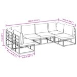 vidaXL Ensemble de canapé de jardin 6 pc Noir Aluminium