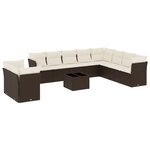 vidaXL Salon de jardin et coussins 11 Pièces marron résine tressée