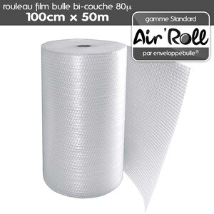 Lot de 20  rouleaux de film bulle d'air largeur 100 cm x longueur 50 mètres - gamme air'roll strandard