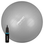 Avento ballon de fitness/d'exercice avec pompe diamètre 65 cm argenté