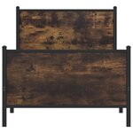 vidaXL Cadre de lit en métal sans matelas chêne fumé 90x200 cm