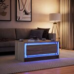vidaXL Table basse avec lumières LED chêne sonoma bois d'ingénierie