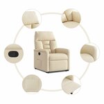 vidaXL Fauteuil inclinable Crème Tissu