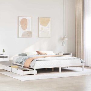 vidaXL Cadre de lit sans matelas blanc 200x200 cm bois massif de pin