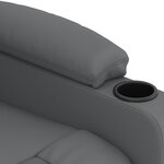 vidaXL Fauteuil inclinable électrique Gris Similicuir