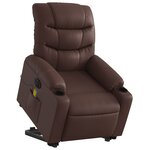 vidaXL Fauteuil inclinable de massage électrique marron similicuir