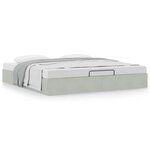 VidaXL Cadre de lit ottoman sans matelas gris clair 180x200 cm velours