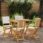 vidaXL Chaises de bistrot d'extérieur 4 pc Crème blanc