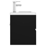 vidaXL Armoire d'évier avec lavabo intégré noir bois d'ingénierie