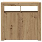 vidaXL Buffet avec lumières LED chêne artisanal bois d'ingénierie