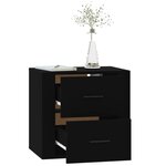 vidaXL Table de chevet murale Noir 50x36x47 cm