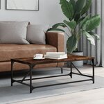 vidaXL Table basse Chêne fumé 100x50x35 cm Bois d'ingénierie