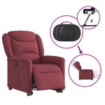 vidaXL Fauteuil inclinable électrique rouge bordeaux tissu