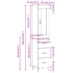 vidaXL Buffet haut Chêne sonoma 34 5x34x180 cm Bois d'ingénierie