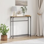 Table Console vidaXL Artisan Chêne 75x19 5x75 cm Bois composite et Acier