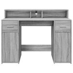 vidaXL Bureau et lumières LED sonoma gris 120x55x91cm bois ingénierie
