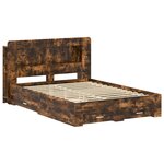 vidaXL Cadre de lit avec rangement Chêne fumé 150 x 200 cm