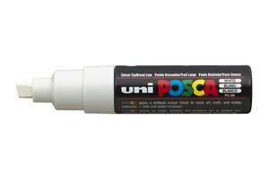 Marqueur pointe large biseautée posca pc8k 8mm blanc x 6 posca