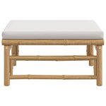 vidaXL Repose-pieds de jardin avec coussin gris clair bambou
