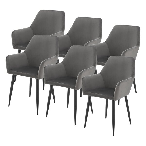 Lot de 6 chaises de salle à manger 86 x 57 x 56 cm gris foncé 03_0009901