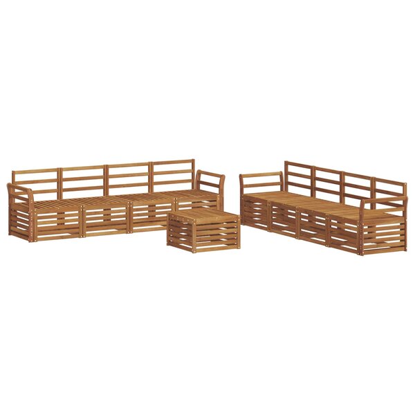 vidaXL Ensemble de canapés d'extérieur 9 pc Naturel