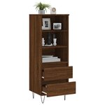 vidaXL Buffet haut Chêne marron 40x36x110 cm Bois d'ingénierie