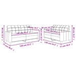 vidaXL Ensemble de canapés 2 Pièces avec coussins Noir Similicuir