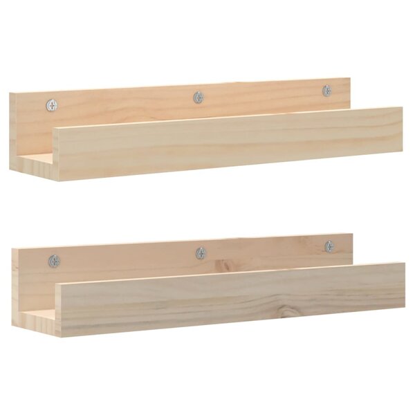 vidaXL Étagères murales 2 Pièces 50x12x9 cm Bois de pin massif