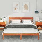 vidaXL Cadre de lit Marron cire 160 x 210 cm Bois massif en pin