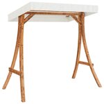 vidaXL Chaise balançoire avec coussin et auvent bois massif d'épicéa