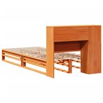 vidaXL Lit bibliothèque sans matelas cire marron 100x200cm bois massif
