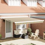 vidaXL Tissu de remplacement pour auvent pour cadre 4x3.5 m Vert et Jaune