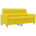 vidaXL Canapé à 2 places Jaune clair 140 cm Tissu