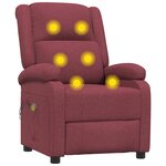 vidaXL Fauteuil électrique de massage Bordeaux Tissu