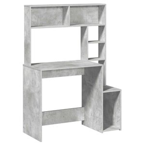 vidaXL Bureau avec étagères gris béton 100x45x140 cm bois d'ingénierie