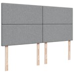 vidaXL Sommier à lattes de lit avec matelas Gris clair 200x200cm Tissu