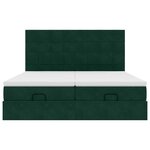 vidaXL Cadre de lit ottoman avec matelas vert foncé 160x200 cm velours