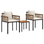 vidaXL Ensemble de meubles d'extérieur 3 Pièces Beige et blanc crème