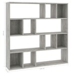 vidaXL Séparateur de pièce/Bibliothèque gris béton 110x24x110 cm