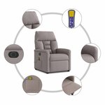 vidaXL Fauteuil de massage inclinable électrique Taupe Tissu