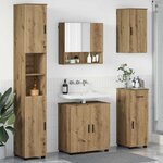 vidaXL Ensemble de mobilier de salle de bain 5 Pièces chêne artisanal