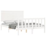 vidaXL Cadre de lit sans matelas blanc 140x190 cm bois de pin massif