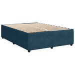 vidaXL Sommier à lattes de lit et matelas Bleu foncé 160x200cm Velours