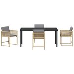 vidaXL Ensemble de salle à manger pour jardin 5 Pièces Beige polyrotin